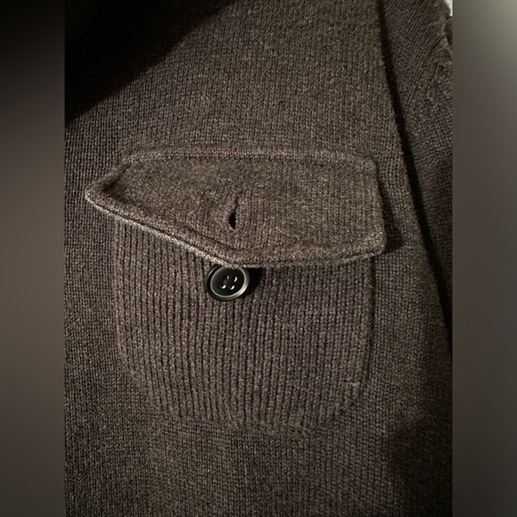 CAMBRIDGE DRY GOODS Men’s Charcoal Gray 100% Cotton & Wool Buttons Turtleneck L - Picture 7 of 12